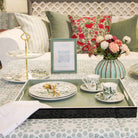 Suzani Linen Cushion Bright Flower, side view, from the Inside Living Singapore homeware collection.