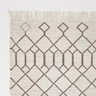Tangier Medina rug corner detail, woven patterned rug with an intricate Moroccan-style design for the home.