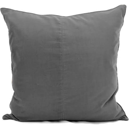 Grey cotton velvet cushion cover with a concealed back zip, 50 x 50 cm, inner sold separately