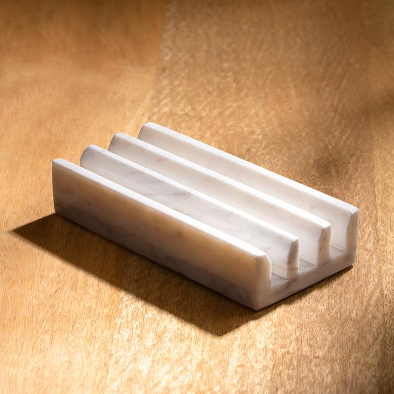 Zigzag Marble Chopping Board Stand shown from another angle, kitchen organisers at Inside Living Singapore.