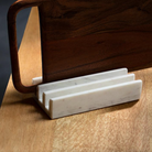 Handcrafted marble chopping board stand with a zigzag design, 22 x 11 x 4 cm, for kitchen storage