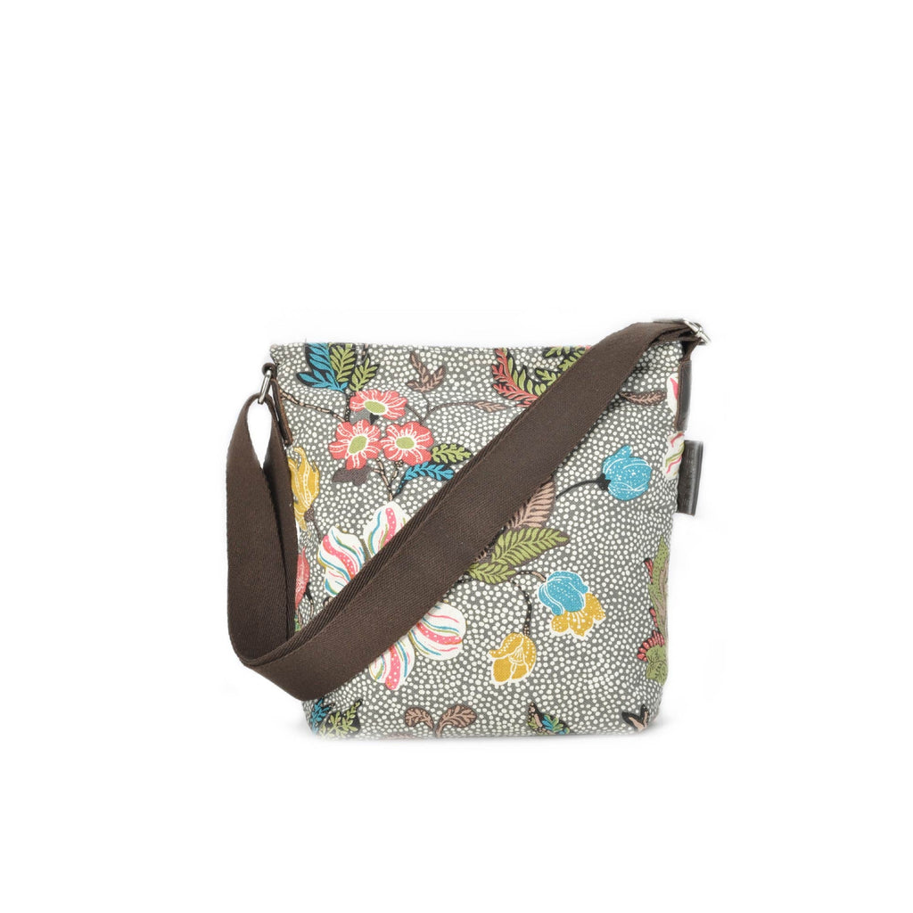 Ceannis Flower Linen Shoulder Bag Grey - NEW! - Ceannis, INSIDE Hong Kong