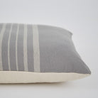 Grey and linen Antibes cushion detail, patterned cushion in grey and linen adding a neutral accent to seating.