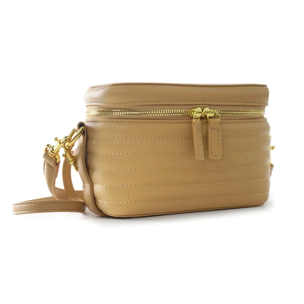 Quilted stripes bag yellow styled, quilted striped handbag adding a bright accent to any everyday outfit.