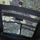 Shopper Flower Linen Black, bag from Inside Living Singapore. Close-up of the finish. Quality homeware for stylish interiors.