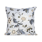 Linen and cotton cushion cover in white with floral print, 50 x 50 cm, inner sold separately