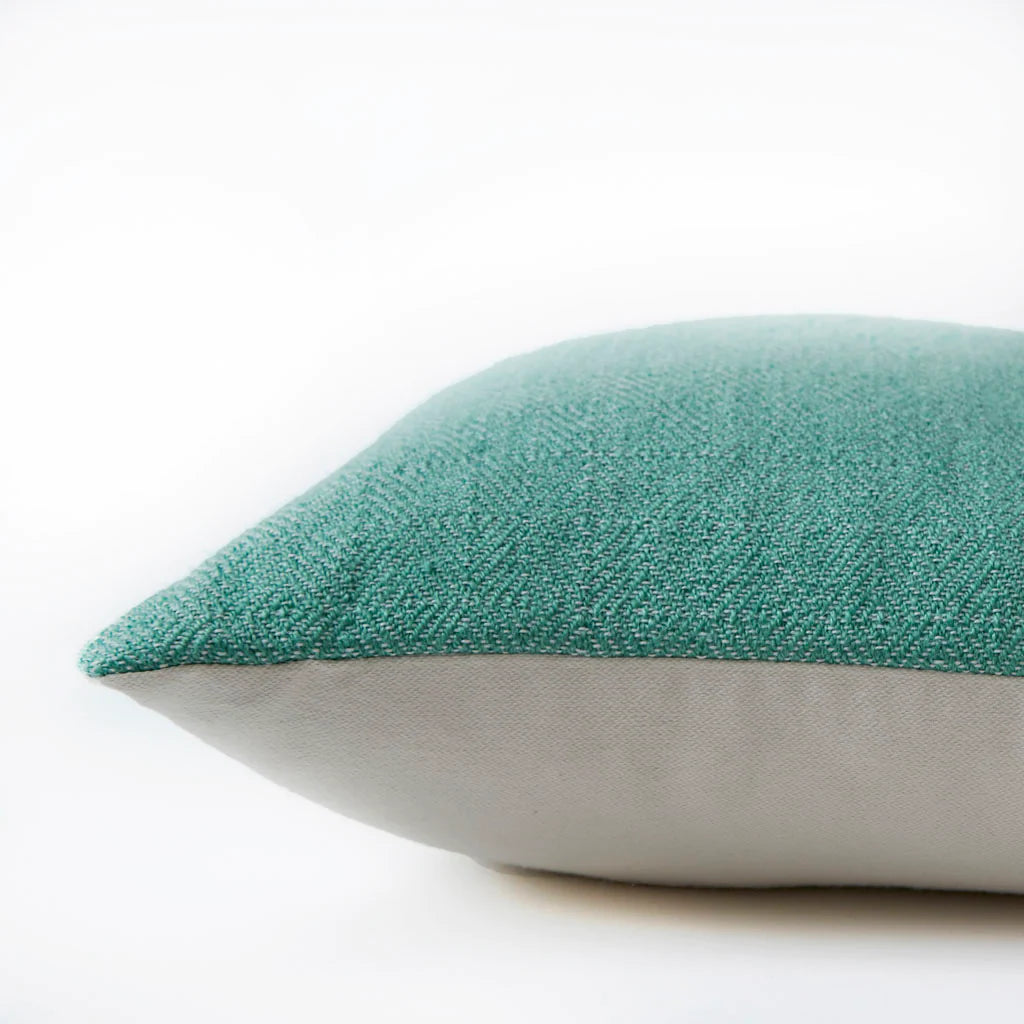 Aqua diamond cushion reverse, geometric patterned scatter cushion in aqua for sofa, bed or chair styling.