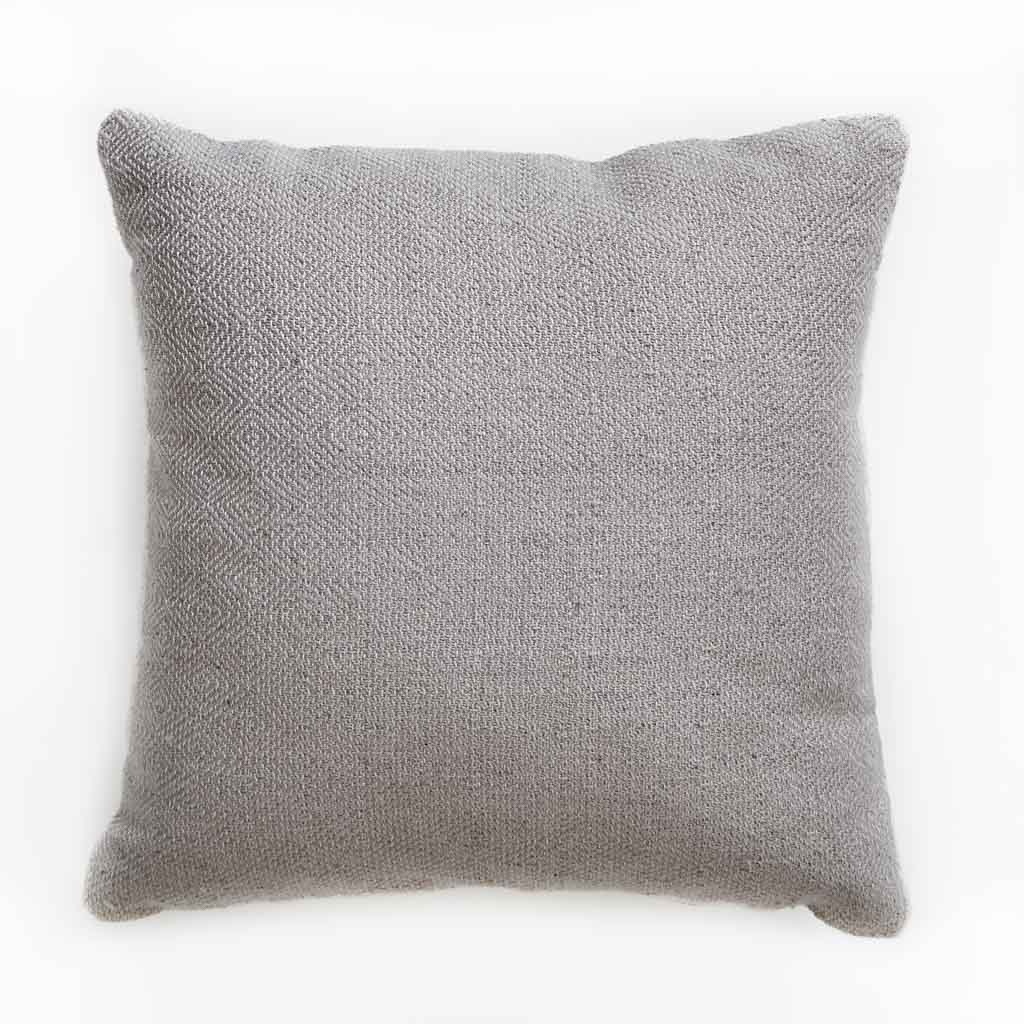 Chinchilla diamond cushion, soft grey scatter cushion with a geometric diamond pattern, neutral sofa accent.