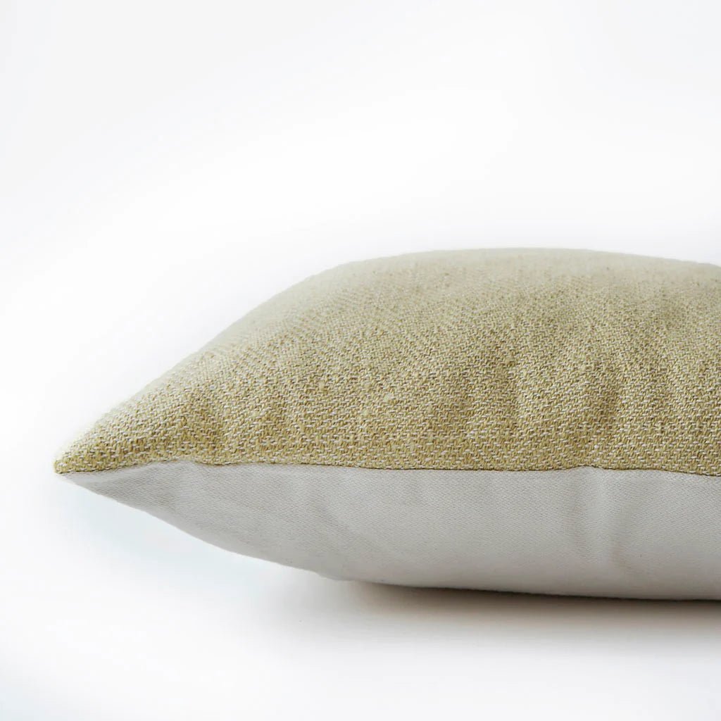 Gooseberry diamond cushion detail, geometric patterned cushion in gooseberry green for bed, sofa or chair.