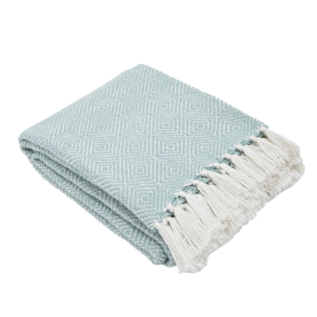 Teal diamond blanket, soft woven throw with a geometric diamond pattern in teal for sofa or bed warmth.