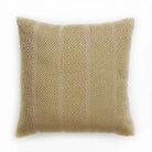 Gold Minerva cushion, decorative scatter cushion in warm gold with a Minerva pattern for sofa or bed accent.