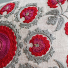 Suzani Linen Cushion Red Butah Rectangular, styled in a room setting, from the Inside Living Singapore homeware collection.