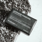 Activated charcoal body bar, 200g French triple-milled soap with tea tree and bergamot, gently detoxifying