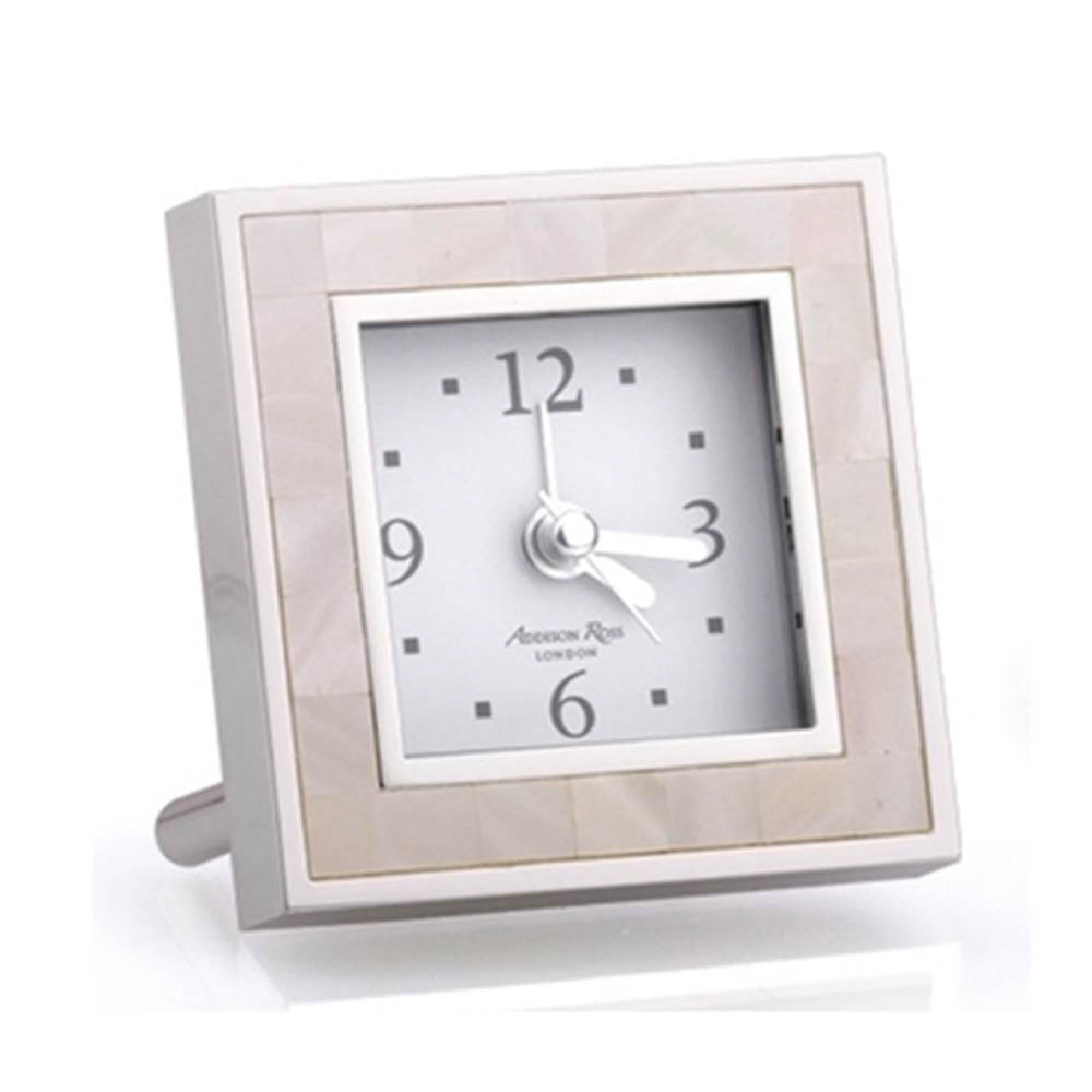Addison Ross Mother of Pearl & Silver alarm clock - Addison Ross, Inside Living Singapore