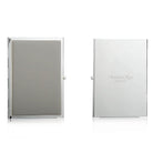 Silver-plate travel photo frame in chiffon enamel, holds two 2 x 3 inch portrait photos