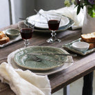 Ceramic salad or side plate in antique glaze, 23 cm diameter, made in Portugal for starters or dessert