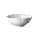 Ceramic serving bowl in white with scalloped edge, 26 cm diameter, made in Portugal for salads and vegetables