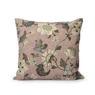 Linen and cotton cushion cover in dusty pink with floral print, 50 x 50 cm, inner sold separately