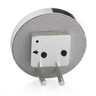Round Chiffon & Silver Silent Alarm Clock from Inside Living Singapore. Detail view.