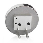 Round Chiffon & Silver Silent Alarm Clock from Inside Living Singapore. Detail view.