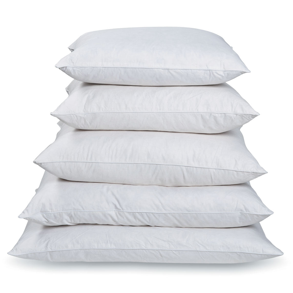 Hypoallergenic cushion inner with cotton cover and polyester fibre filling, six sizes available