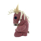 Decorative wool donkey doll, around 25 cm tall, handmade in Portugal in mixed colours and patterns