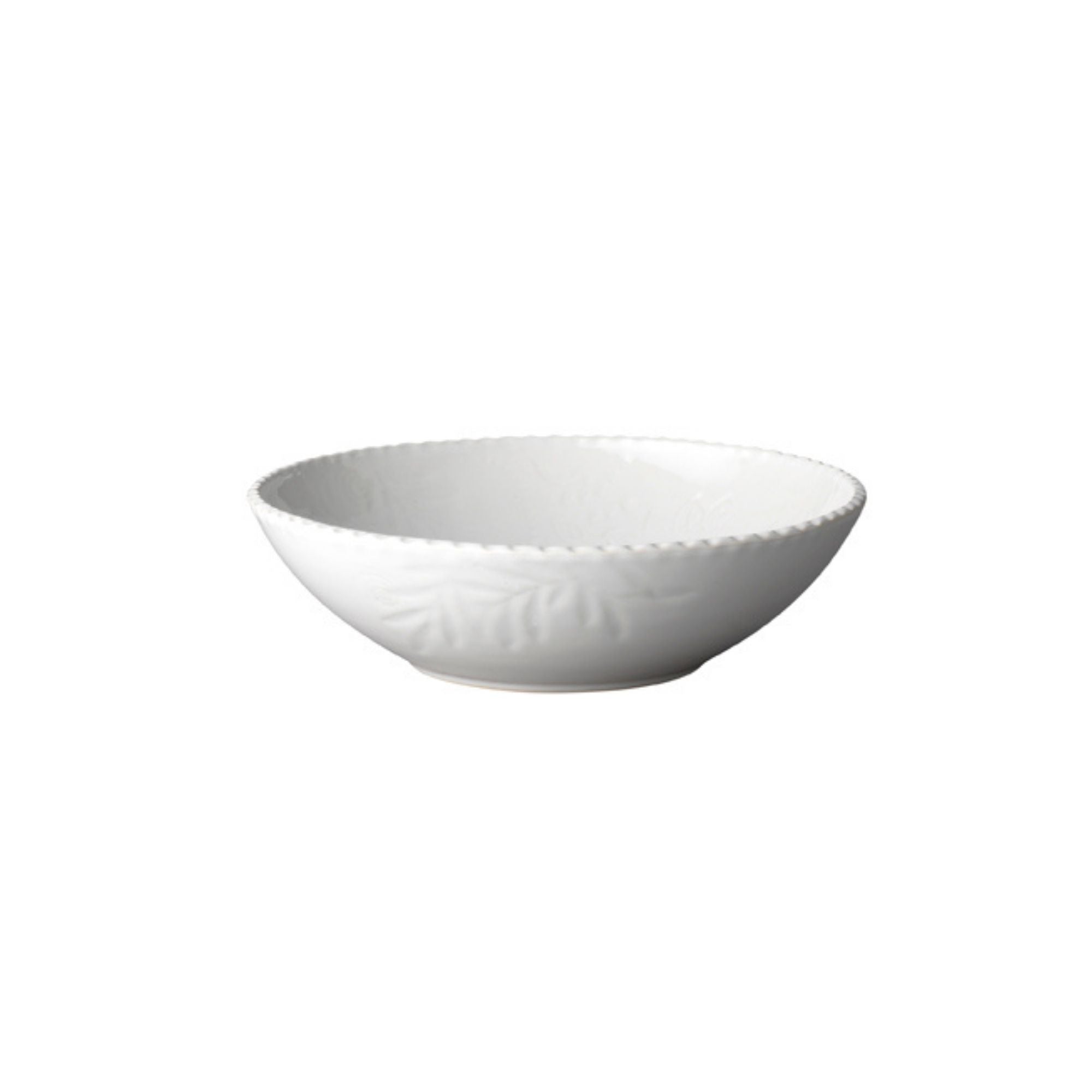 Ceramic serving bowl in white cracked glaze, 24 cm diameter, made in Portugal for salads, vegetables or fruit