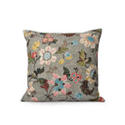 Flower Linen Grey Cushion, Chair & Sofa Cushions from Inside Living Singapore. Detail close-up view.