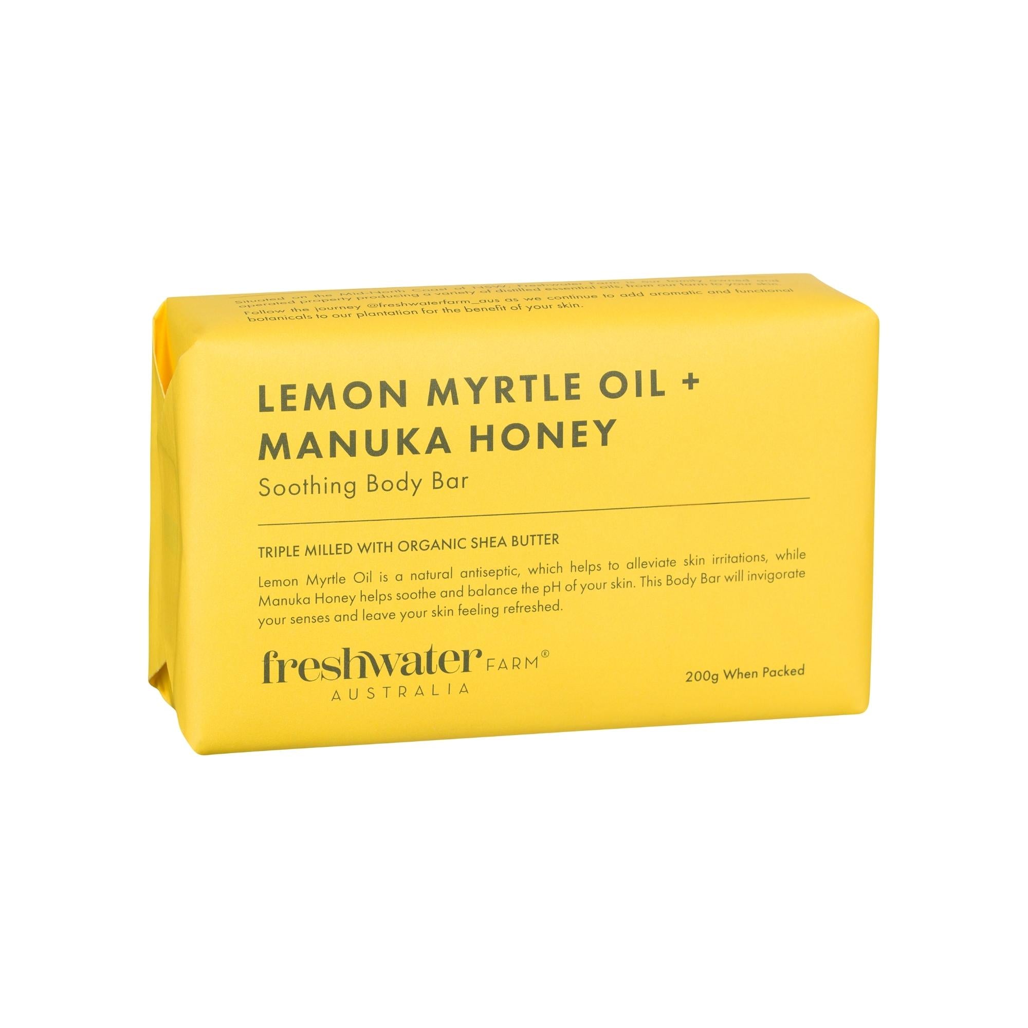 Lemon Myrtle & Manuka Honey Bar 200g from Inside Living Singapore. Shown front view.