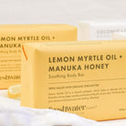 Lemon myrtle and manuka honey body bar, 200g French triple-milled soap with olive oil and shea butter