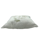 Linen Hand Embroidered Spring Blossom Cushion from Inside Living Singapore. Detail view.