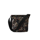 Small floral-print shoulder bag with a fresh mixed flower design, for everyday errands