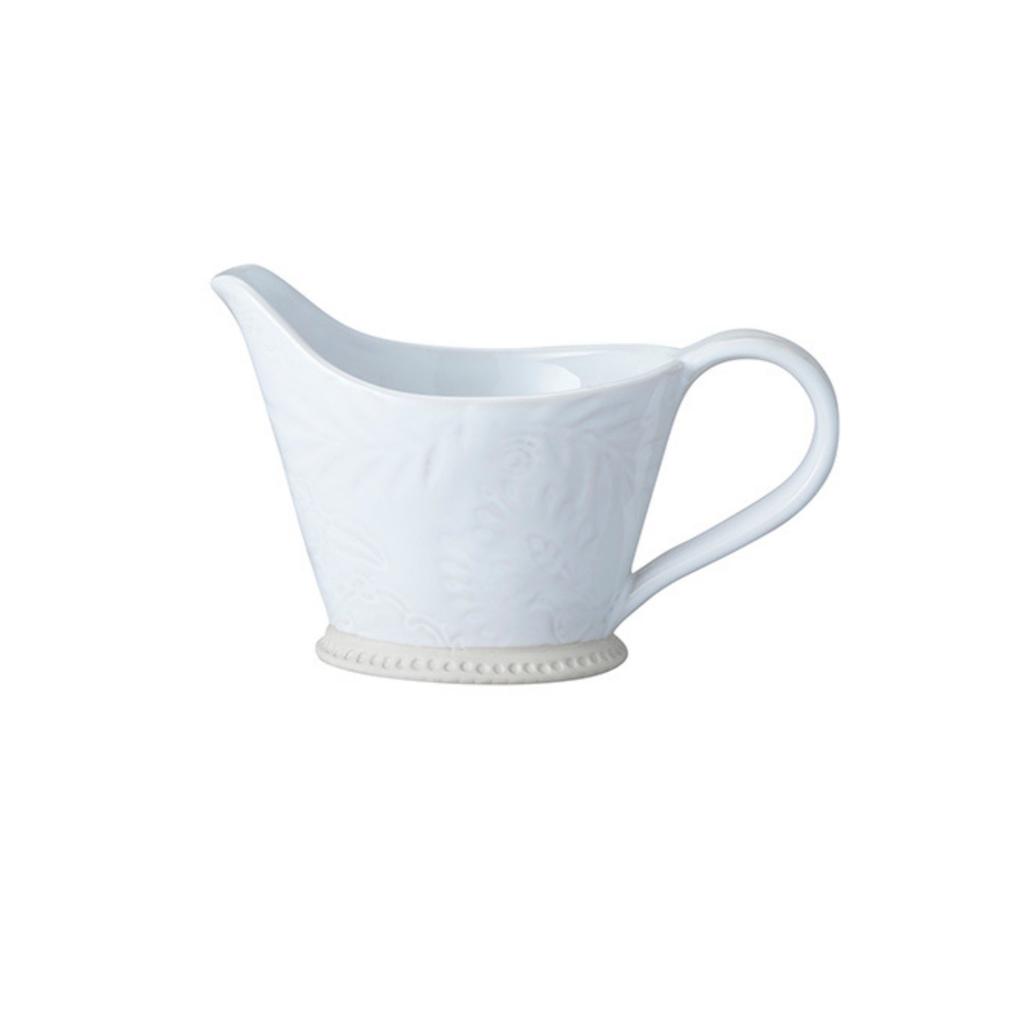 White ceramic pitcher or jug, 50cl capacity, for soups, sauces or cream, made in Portugal