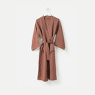 Plum Linen Robe, detail view, from the Inside Living Singapore homeware collection.