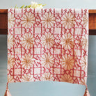 Suzani Linen Runner Pink Silk Sitara, detail view, from the Inside Living Singapore homeware collection.