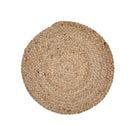 Round natural jute placemat, 38 cm diameter, handmade in India and sold individually