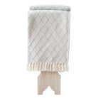 Cotton Throw Portuguese Mosaic, side view, from the Inside Living Singapore homeware collection.