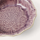 Shallow lavender ceramic bowl with scalloped edge, 17 cm diameter, for starters, desserts or nibbles