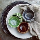 Small coffee glaze ceramic dip bowl, handcrafted for sauces and snacks, from Inside Living Singapore Front view.