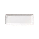 White ceramic tray dish, handcrafted serving and decorative piece, from Inside Living Singapore Front view.