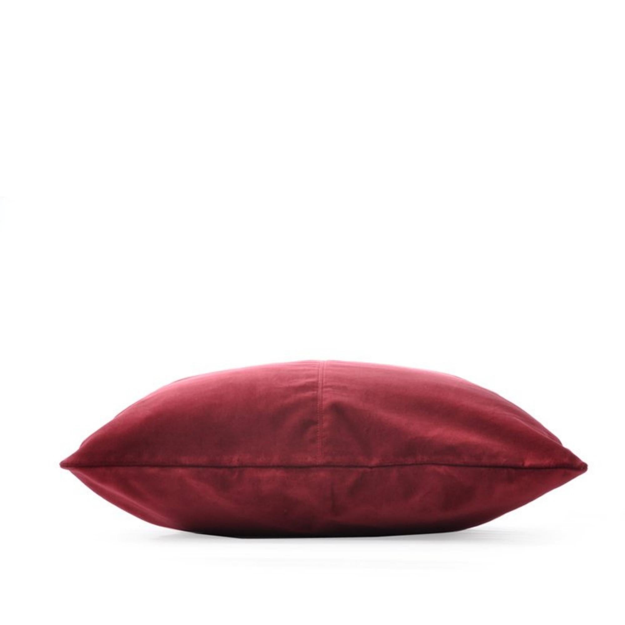 Velvet Base New Red Cushion, Cushions from Inside Living Singapore. Detail close-up view.